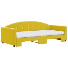 Izvelkams dīvāns ar matraci , 90x200 cm, dzeltens cena un informācija | Gultas | 220.lv