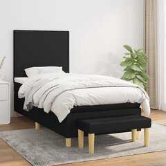 atsperu gultas rāmis ar matraci, melna, 80x200 cm, audums cena un informācija | Gultas | 220.lv