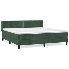 atsperu gulta ar matraci, tumši zaļš samts, 160x200 cm cena un informācija | Gultas | 220.lv