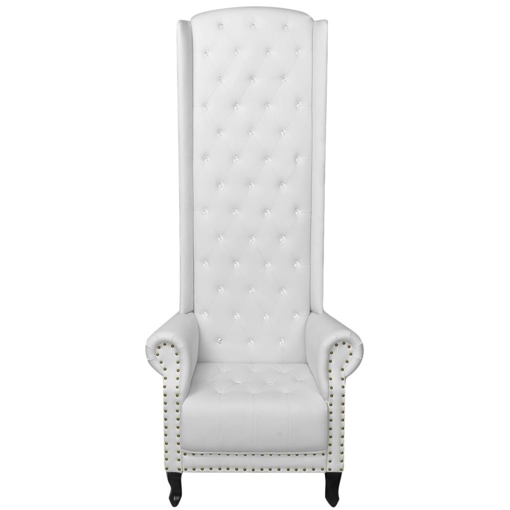 krēsls ar augstu atzveltni, balta mākslīgā āda cena un informācija | Atpūtas krēsli | 220.lv