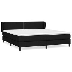 atsperu gulta ar matraci, melns, 160x200 cm, audums cena un informācija | Gultas | 220.lv