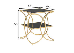 Приставной столик Glam 45, черный/золотой цена и информация | Журнальные столики | 220.lv
