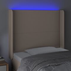 gultas galvgalis ar LED, 103x16x118/128 cm, kapučīno cena un informācija | Gultas | 220.lv