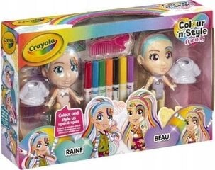 Lelles Goliath Crayola Color n Style Rainbow Twins cena un informācija | Rotaļlietas meitenēm | 220.lv