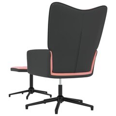 atpūtas krēsls ar kāju balstu, rozā, samts un PVC cena un informācija | Atpūtas krēsli | 220.lv