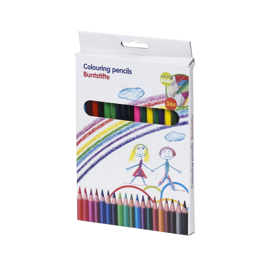 Krāsainie zīmuļi Topwrite Kids, 36 gab. cena un informācija | Modelēšanas un zīmēšanas piederumi | 220.lv
