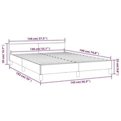 gultas rāmis ar galvgali, krēmkrāsa, 140x190 cm audums cena un informācija | Gultas | 220.lv