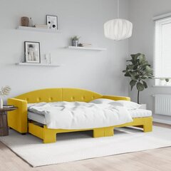 Izvelkams dīvāns ar matraci , 80x200 cm, dzeltens cena un informācija | Gultas | 220.lv