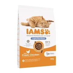 IAMS Advanced Nutrition Light/Sterilised sterilizētiem kaķiem, ar vistu, 10 kg cena un informācija | Sausā barība kaķiem | 220.lv