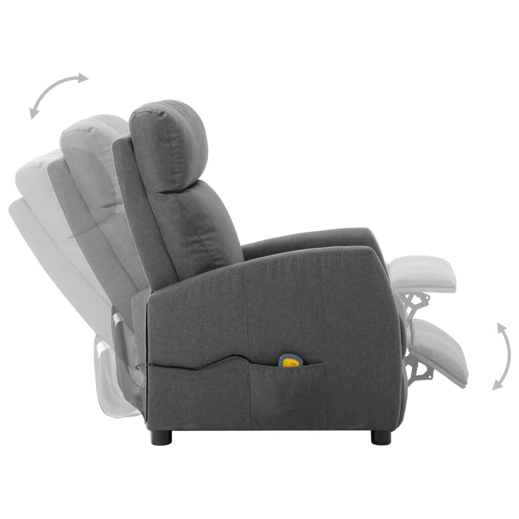 Masāžas krēsls, atgāžams, gaiši pelēks audums cena un informācija | Atpūtas krēsli | 220.lv