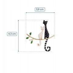 Брошь Pinets Cats B370 43х39 мм, черно-белая цена и информация | Броши | 220.lv