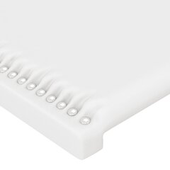 gultas galvgalis ar LED, 93x16x78/88 cm, balta mākslīgā āda cena un informācija | Gultas | 220.lv