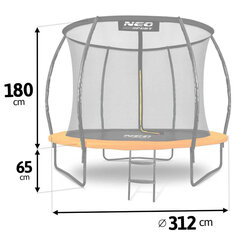 Batuts Neo-Sport (NS-10С201) melns/oranžs 312 cm (10ft) cena un informācija | Batuti | 220.lv