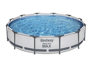 Karkasa baseins ar ūdens filtru Bestway Steel Pro Max, 366x76 cm, zils cena un informācija | Baseini | 220.lv