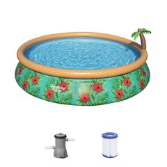 Бассейн Bestway Fast Set Paradice Palms 457x84 см, с фильтром цена и информация | Бассейны | 220.lv