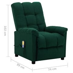 Elektrisks atgāžams masāžas krēsls , tumši zaļš cena un informācija | Atpūtas krēsli | 220.lv