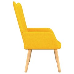 atpūtas krēsls ar kāju balstu, sinepju dzeltens audums cena un informācija | Atpūtas krēsli | 220.lv