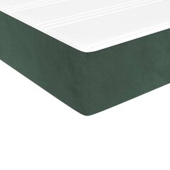 atsperu gulta ar matraci, tumši zaļš samts, 140x200 cm cena un informācija | Gultas | 220.lv