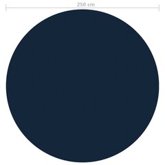 baseina pārklājs, solārs, peldošs, 250 cm, melns un zils PE цена и информация | Аксессуары для бассейнов | 220.lv