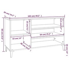 Apavu skapis, 102x36x60cm, balts cena un informācija | Apavu skapji, apavu plaukti, priekšnama soliņi | 220.lv