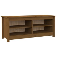 apavu plaukts, medus brūns, 110x38x45,5 cm, priedes masīvkoks cena un informācija | Apavu skapji, apavu plaukti, priekšnama soliņi | 220.lv