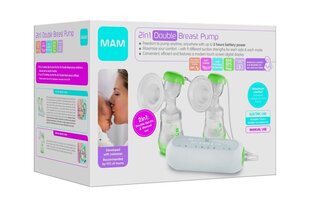 Divkāršais elektriskais piena sūknis Mam 2in1 Double Breast Pump cena un informācija | Krūts piena pumpji | 220.lv