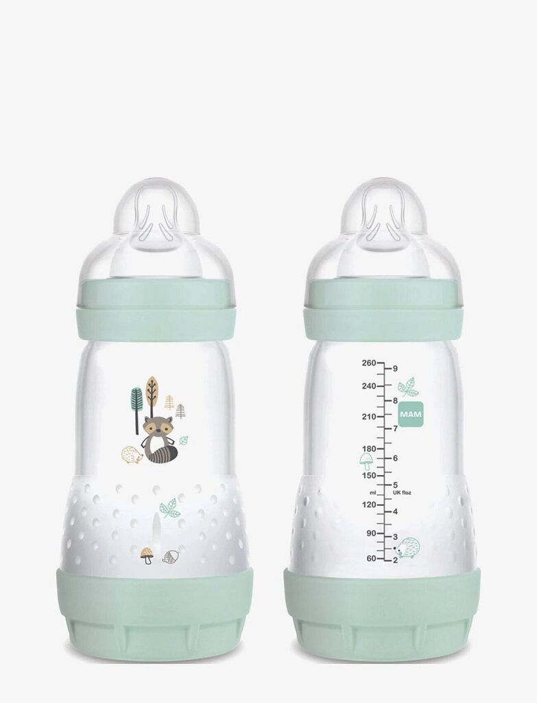 Pudelīte Mam Easy Start Anti-Colic, 0+ mēn, 260 ml, 2 gab. cena un informācija | Bērnu pudelītes un to aksesuāri | 220.lv