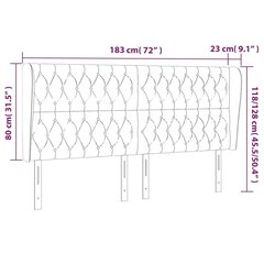 Galvgalis ar malām, 183x23x118/128 cm, tumši zaļš samts cena un informācija | Gultas | 220.lv