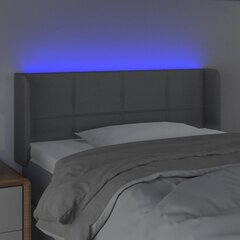 gultas galvgalis ar LED, 103x16x78/88 cm, gaiši pelēks audums cena un informācija | Gultas | 220.lv