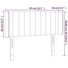 gultas galvgalis ar LED, 83x16x78/88 cm, tumši zils samts цена и информация | Кровати | 220.lv