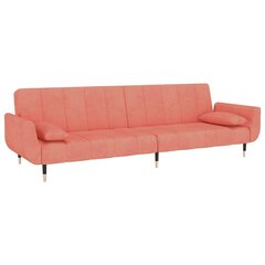 2-vietīga dīvāngulta ar diviem spilveniem, rozā samts cena un informācija | Dīvāni | 220.lv