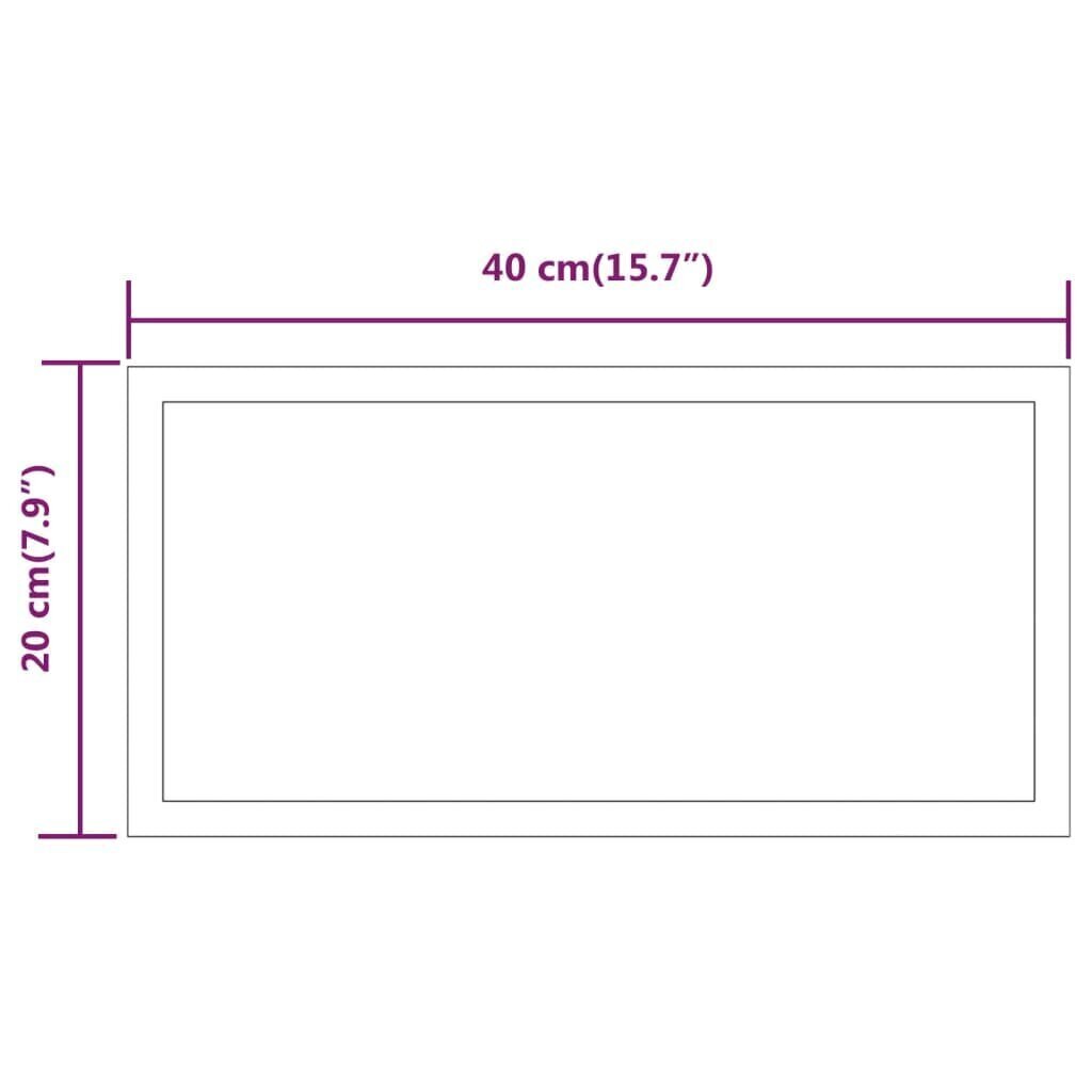 vannasistabas spogulis ar LED, 20x40 cm cena un informācija | Spoguļi | 220.lv