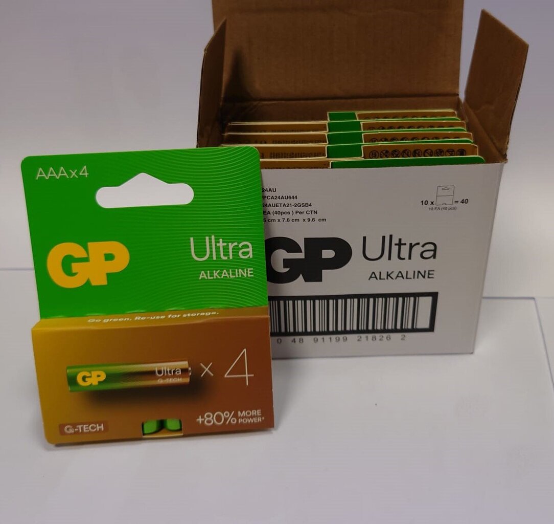 Baterijas GP Ultra alkaline AAA / LR03, 72 gab. cena un informācija | Baterijas | 220.lv