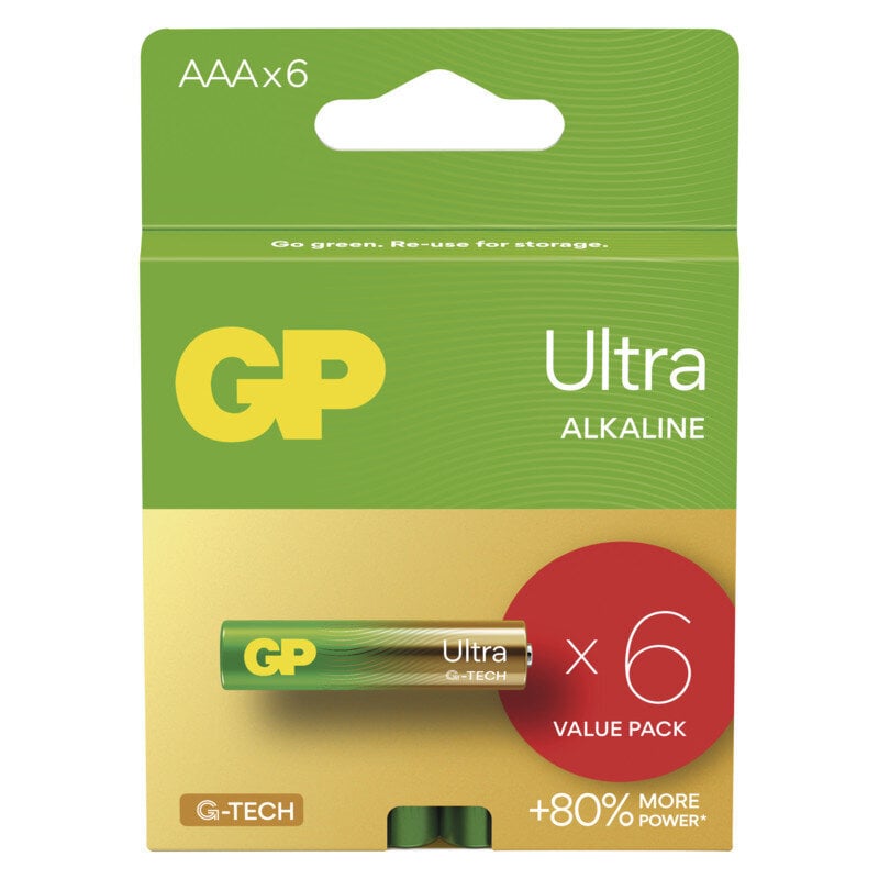 Baterijas GP Ultra alkaline AAA / LR03, 72 gab. cena un informācija | Baterijas | 220.lv