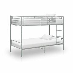 divstāvu gulta, pelēks metāls, 90x200 cm cena un informācija | Gultas | 220.lv