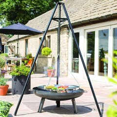 BBGRILL ugunskura trijkājis, BBQ TRIPOD, melns, 172 cm cena un informācija | Grila, barbekjū piederumi un aksesuāri | 220.lv