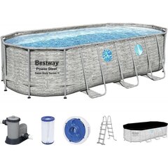 Rāmja baseins Bestway Power Steel Swim Vista Oval 549x274x122 cm, ar filtru cena un informācija | Baseini | 220.lv