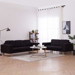 divdaļīgs dīvānu komplekts, melns audums cena un informācija | Dīvānu komplekti | 220.lv