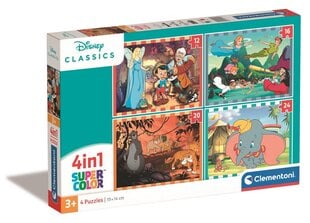 Puzle Clementoni 4in1 Disney Classic 21523, 72 d. cena un informācija | Puzles, 3D puzles | 220.lv