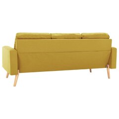 divdaļīgs dīvānu komplekts, dzeltens audums cena un informācija | Dīvāni | 220.lv