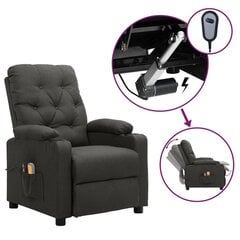 Elektriskais masāžas krēsls, atgāžams, tumši pelēks audums цена и информация | Кресла в гостиную | 220.lv