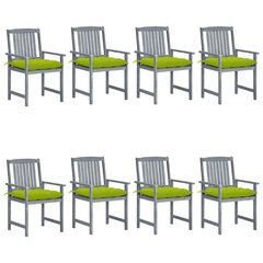 Dārza krēsli ar spilveniem , 8 gab., pelēki cena un informācija | Dārza krēsli | 220.lv