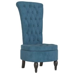 atpūtas krēsls ar augstu atzveltni, zils samts, pogu dizains cena un informācija | Atpūtas krēsli | 220.lv