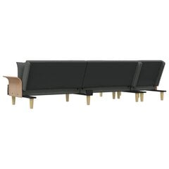 L-formas dīvāngulta, tumši pelēka, 279x140x70 cm, audums cena un informācija | Dīvāni | 220.lv