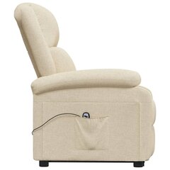 atpūtas krēsls, paceļams, atgāžams, krēmkrāsas audums cena un informācija | Atpūtas krēsli | 220.lv