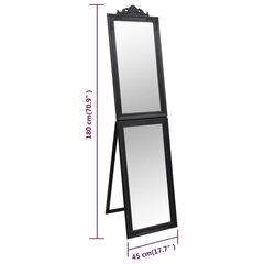 grīdas spogulis, 45x180 cm, melns cena un informācija | Spoguļi | 220.lv