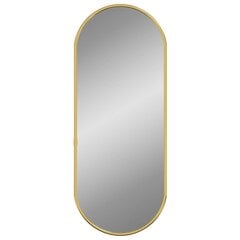 sienas spogulis, zelta krāsā, 50x20 cm, ovāls cena un informācija | Spoguļi | 220.lv