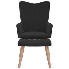 Atpūtas krēsls ar kāju balstu, melns цена и информация | Кресла в гостиную | 220.lv