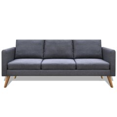 Темно-серый трехместный диван с отделкой из ткани цена и информация | Диваны | 220.lv