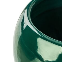 Ziedu podiņš Puķu stādītājs Pudele zaļa Sfērisks puķu trauks ar apakštasīti Apaļš WxH 170 mm x 160 mm Virsmas spīdums Keramika Modern Glamour цена и информация | Вазоны | 220.lv